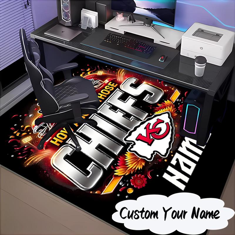 Custom Name Kansas Skull Pride Rug for Living Room, Game Rooms, Office, Bedroom, Floor Mat Playful Design, fan gifts Christmas decor