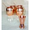 Moscow Mule Cocktail Copper Mugs - Set of 4 Mugs, 4 Copper Straws, and a Peg Measurer (Mules Hammered with Modern Handle)