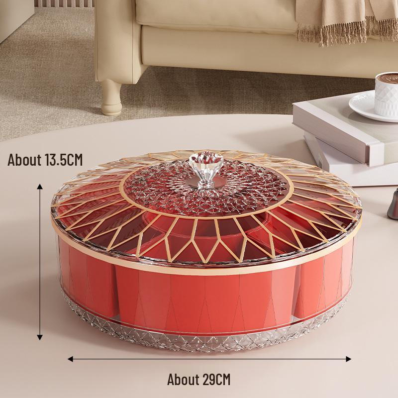 Элегантная ваза для орехов и конфет: Герметичная фруктовая тарелка и коробка для хранения закусок для журнального столика