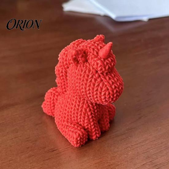 Мини эстетичные аксессуары для комнаты 3D-печатная фигурка единорога с вязаной текстурой, милые компактные текстурные украшения, статуэтка животного, креативный настольный