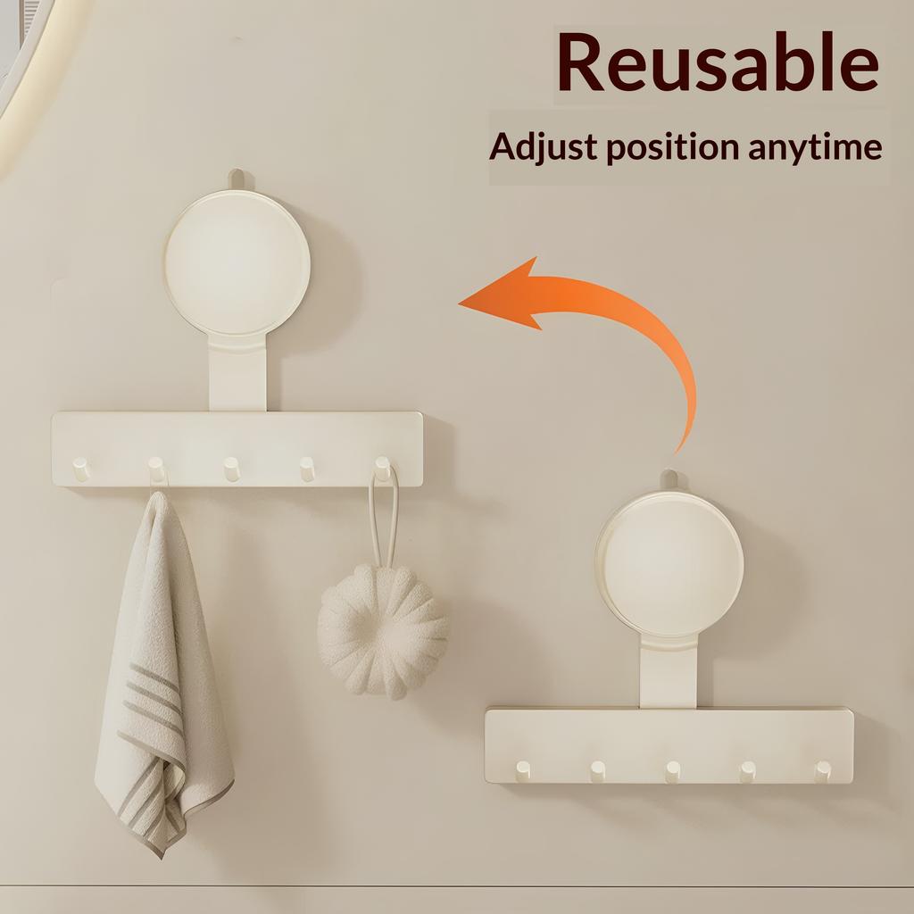 Milky White Suction Cup Hook Bathroom Toilet Adsorption Punch-free Rack Toilet Room Seamless Storage Wall Hanging Hook