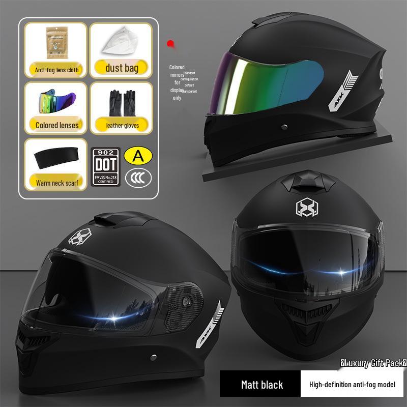 National Standard Certified Full Face Motorcycle Helmet - Four Seasons Universal, Warm, Anti-Fog