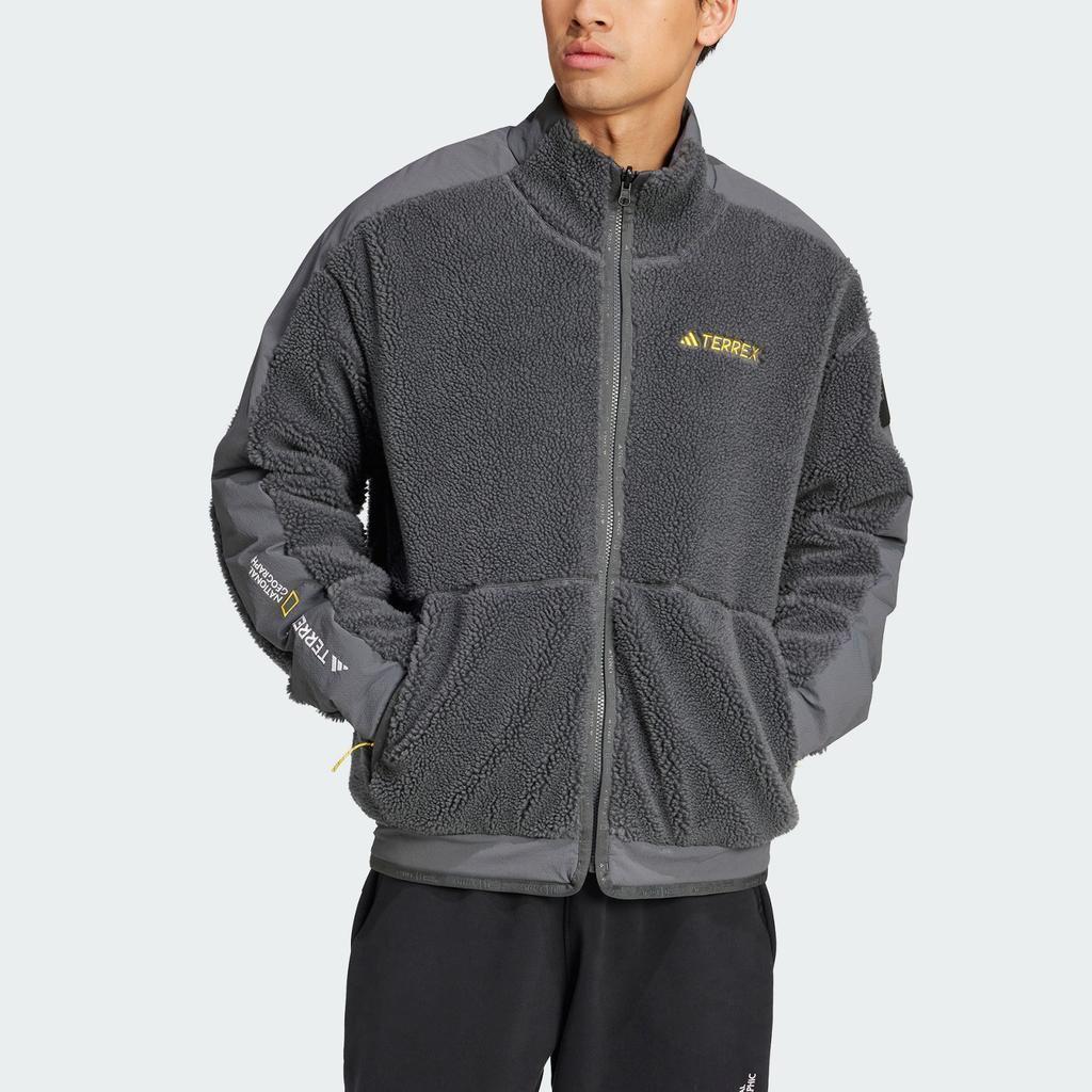 adidas X TERREX X National Geographic ©NATIONAL GEOGRAPHIC КУРТКА Вельветовое покрытие Пальто Унисекс Темно-серый JJ4356