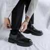 Кожаная обувь в британском стиле, корейская версия, круглый носок, толстая подошва, увеличивающая рост, обувь с большой головой, кожаная, универсальная, модная, рабочая обувь, мужская 66103-R