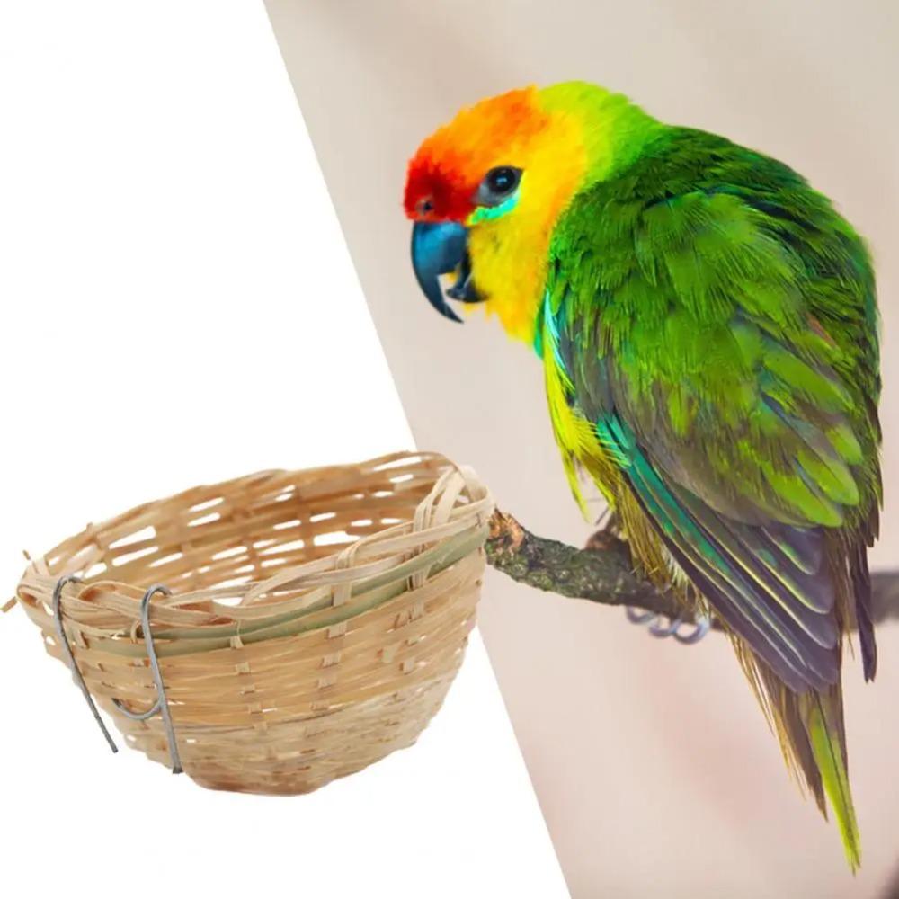 1/2/5Pcs 4inch Bamboo Bird Nest Handmade Bamboo Breeding House Garden Home Decoration