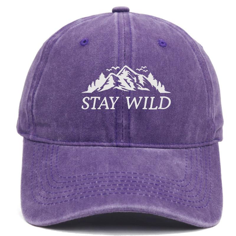 Вышитая бейсболка Stay Wild Mountain с мягким верхом для защиты от солнца на улице