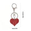Stylish Heart Keychain Rhinestones Highlighted Charm Corrosion Resistant Key Chain for Keys or Bag Decoration