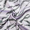 Three-piece Ice Silk Pajamas Women Short-sleeved Suit Purple Tiger Pattern Print Style Pajamas Sexy Home Wear