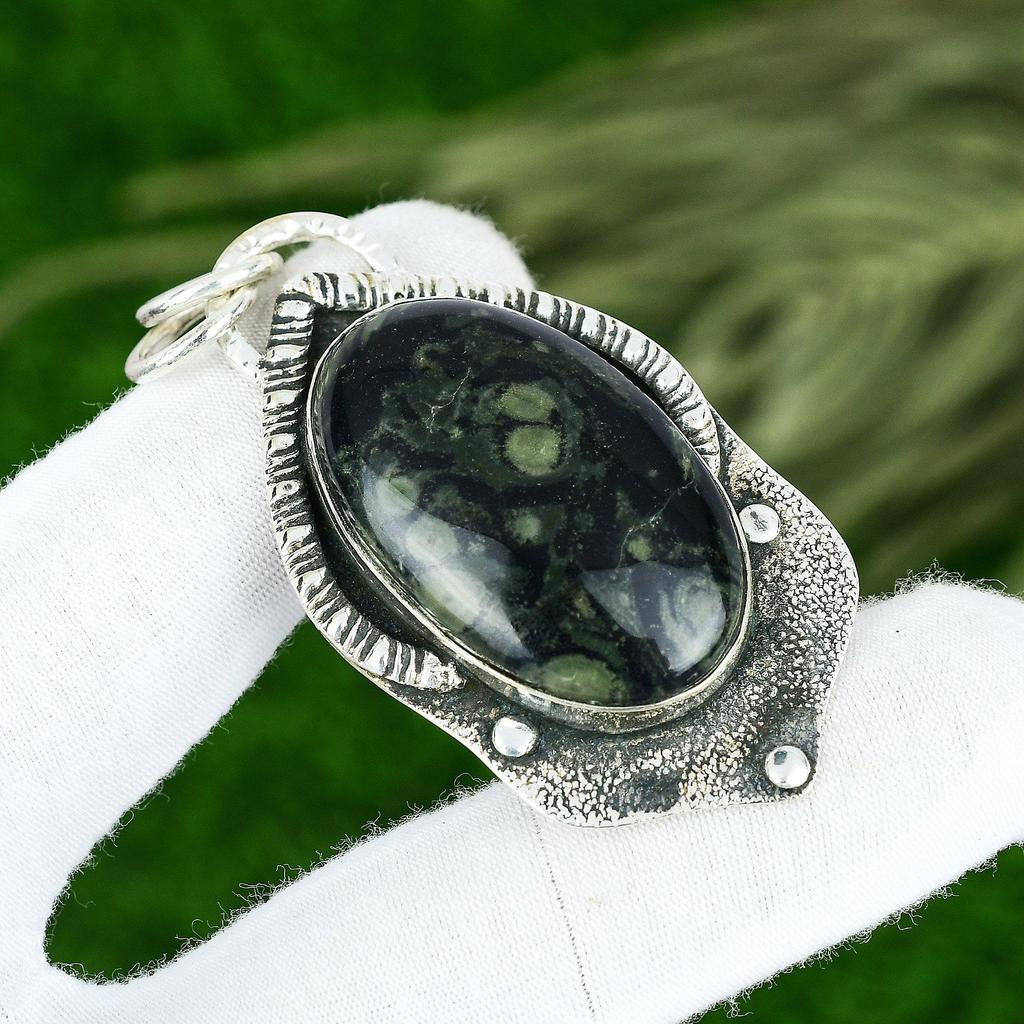 Memorial Day Sale Kambaba Jasper Stone 925 Silver Sister Wedding Pendant Jewelry