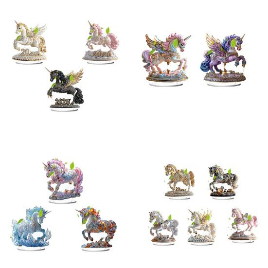 Yousheng Стразы Летающая Лошадь Орнамент 2D Плоская Акриловая Декоративная Фигурка Дом Офис Автомобиль Резьба Животное Украшение Стола