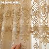 1 шт. NAPEARL в европейском стиле, роскошная ажурная вышитая полупрозрачная занавеска, коричневый тюль для гостиной, спальни, украшения окна, домашнего декора