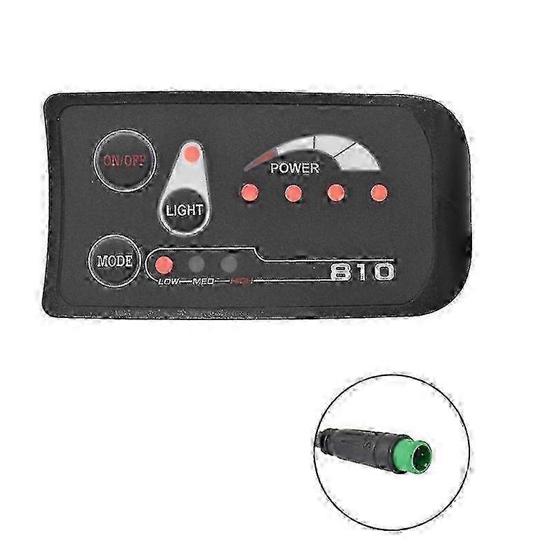 36V Waterproof LED Power Display Panel for Electric Bike - 22.2mm Handlebar, ABS/Metal, 5PIN Black (Boost Function, Battery Indicator)