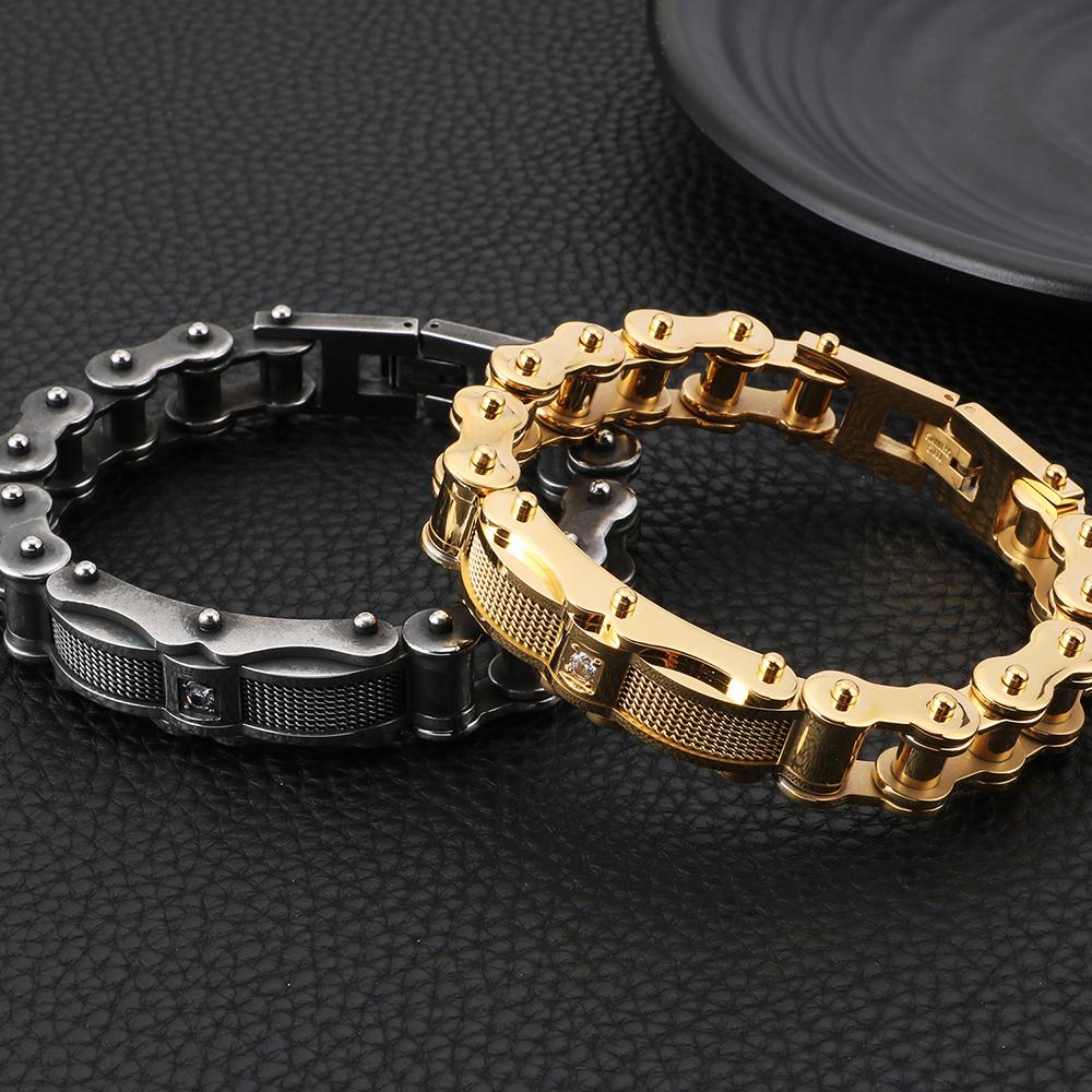 Рок-н-ролльный мужской браслет 12 мм из литой нержавеющей стали, металлические велосипедные цепные браслеты для мужчин, мальчиков, байкеров, ювелирные изделия, аксессуары, подарки