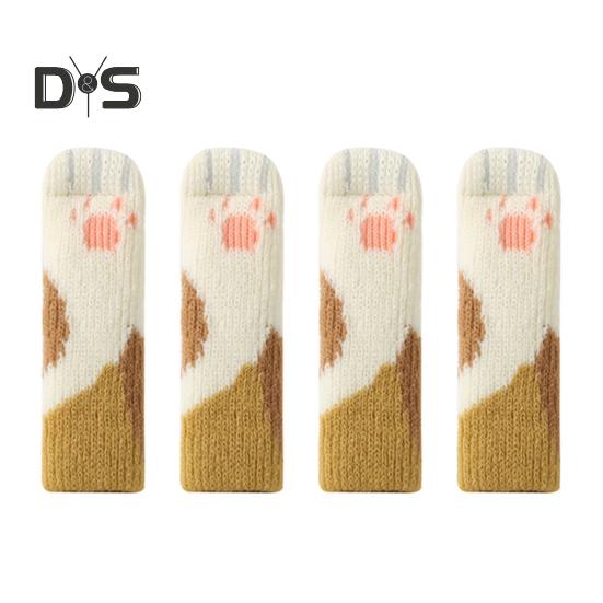 4 Pcs Chair Leg Covers Noise-Reducing Chair Furniture Socks Non Slip Cat Paw Chair Leg Socks Table Leg Protective Socks Floor Protectors