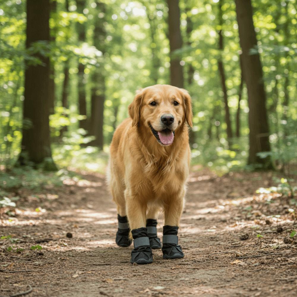 4PCS/SET Adjustable Waterproof Dog Boots High-top Breathable Anti-Slip Dog Shoes Wear-Resistant Pet Rain Boots Easy To Wear