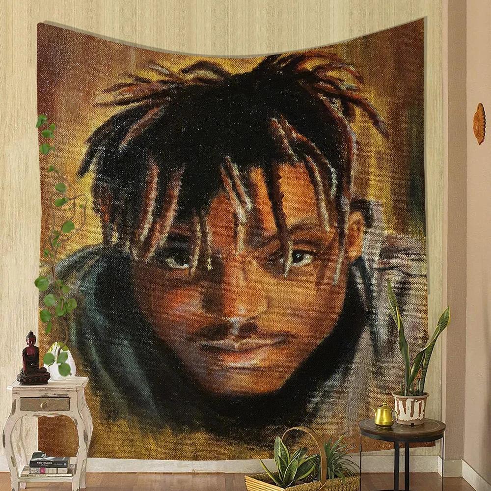 1 шт. Гобелен Juice Wrld с принтом, большой настенный гобелен, искусство, научно-фантастическая комната, домашний декор, декоративное одеяло