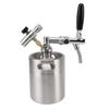 Stainless Steel Mini Keg Barrel 2L Easy Injection Adjustable Beer Home Dispenser System 60PSI Gauge for Beer Lovers
