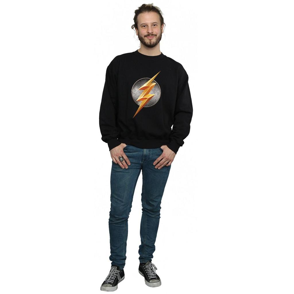 DC Comics Mens Justice League Movie Flash Emblem Sweatshirt