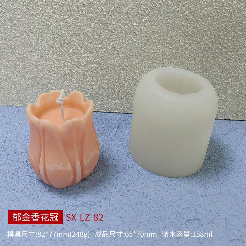 Oversized 3D Tulip Flower Silicone Mold DIY Aromatherapy Candle Gypsum Soap Hand Fondant Cake Baking Mold Home Decoration Craft
