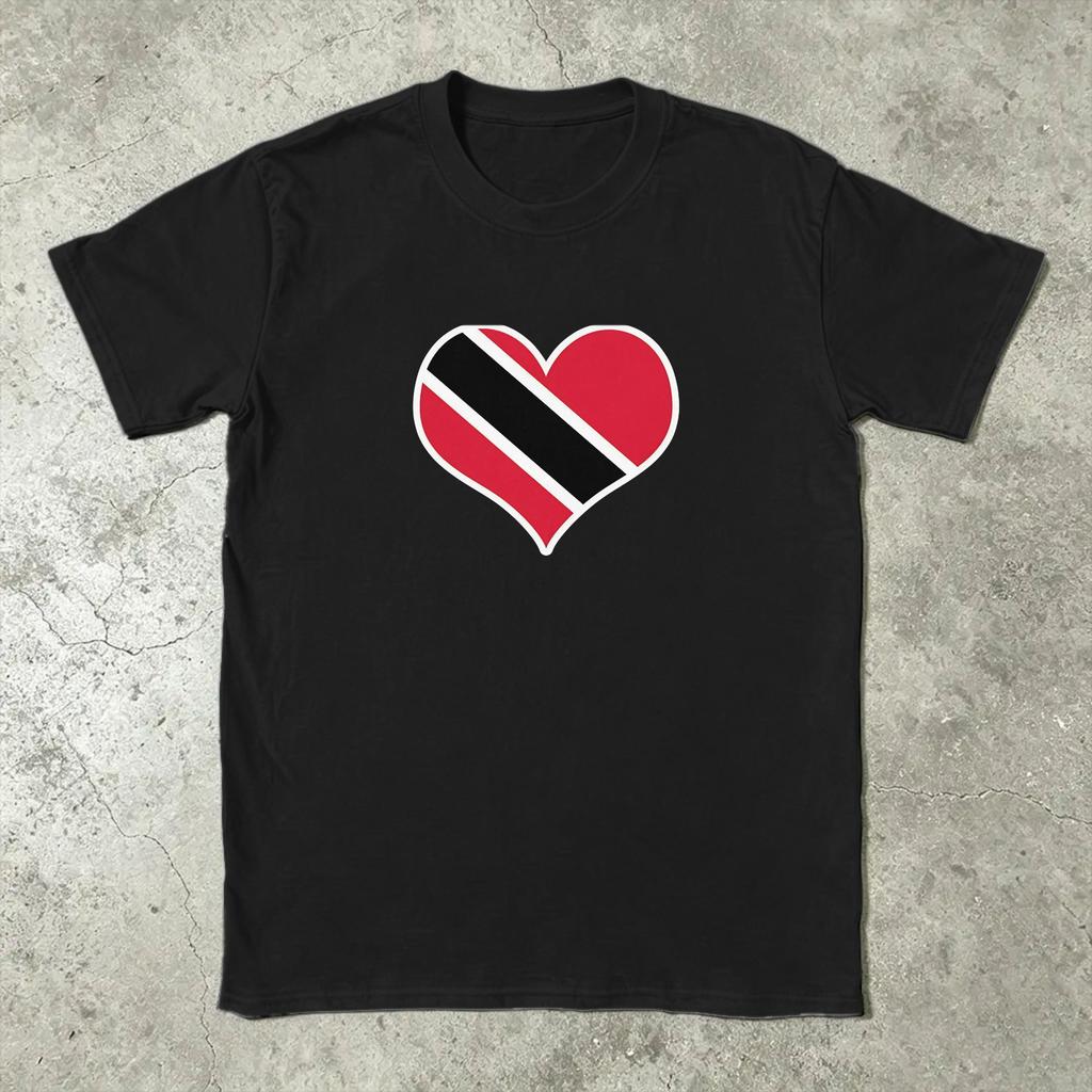 Casual T-Shirt Summer Trinidad And Tobago Flag Country Map Hip Hop T-Shirts Cotton Tshirt for Men Aesthetic Top Tees