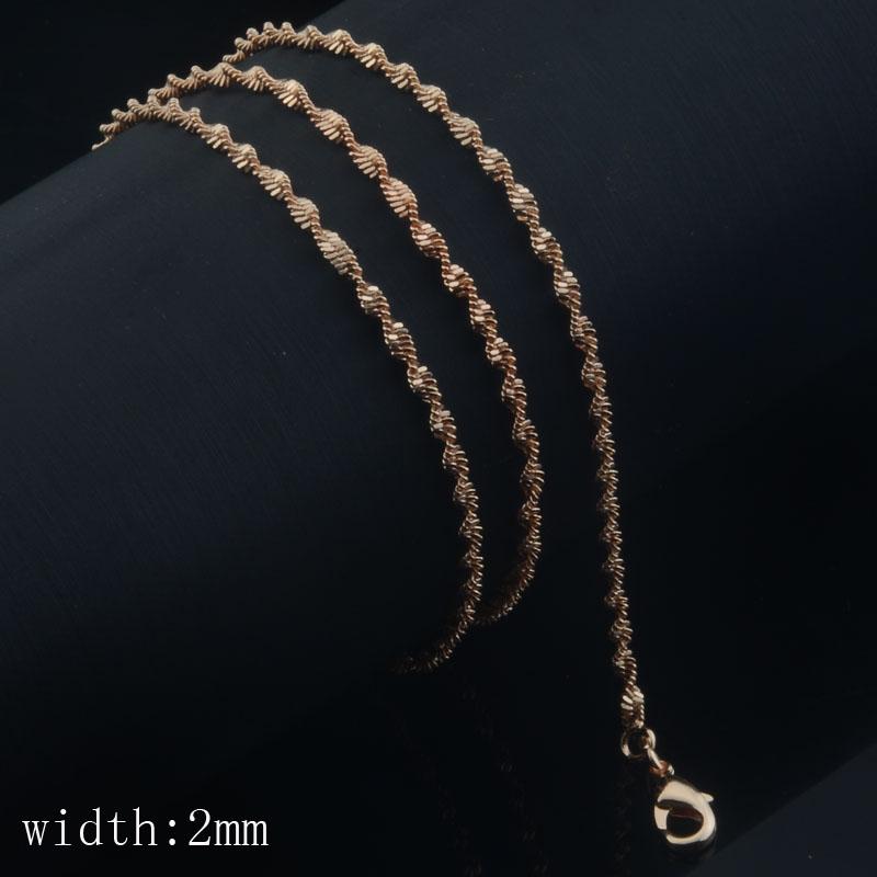 Новое Женское 585 Розовое Золото Цвет Бусины Умный Подвеска Тонкое Ожерелье Звенья Цепочки