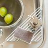 Triangle Sink Drain Rack Carbon Steel Corner Drying Holder Sponge Rag Organizer Over The Sink Drainer for Kitchen Cafe Restaurant Bakery Home
