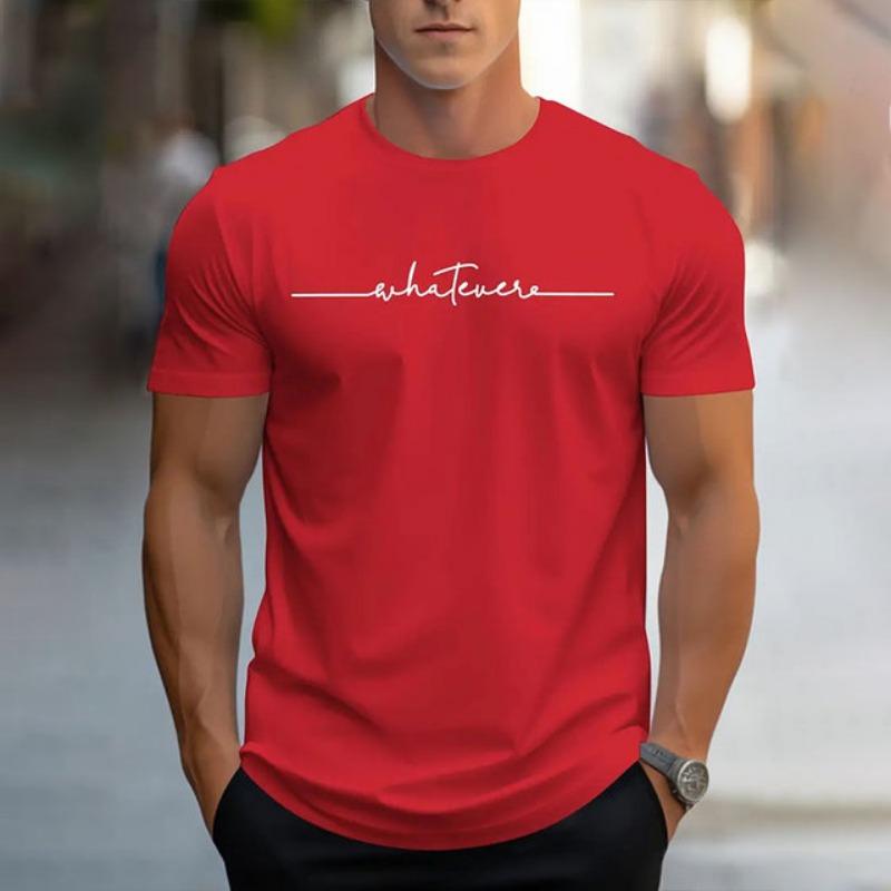 Мужская летняя простая дышащая футболка с коротким рукавом и круглым вырезом, повседневная футболка с буквенным принтом, модная уличная футболка с фото в стиле темперамент