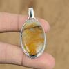 Natural Plume Agate Gemstone Pendant Handmade 925 Sterling Silver Indian Jewelry