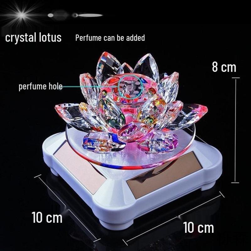 Solar Crystal Lotus Car Perfume Diffuser - Long-lasting Aroma Ornament for Men
