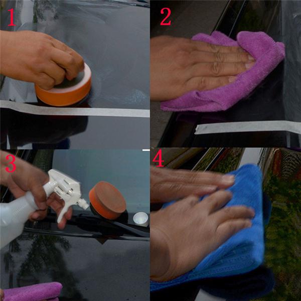 Car Polishing Disc with Handle Waxing Tool Sponge Polishing Wheel and Towel Plate Car Cleaning