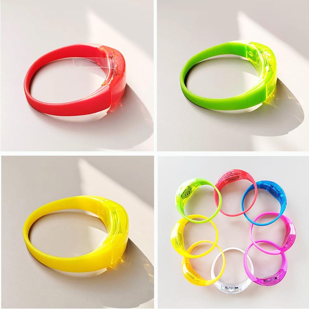 2 шт. Светящийся браслет LED с активацией от звука, разноцветный спортивный браслет, браслет с активацией от звука, для вечеринки