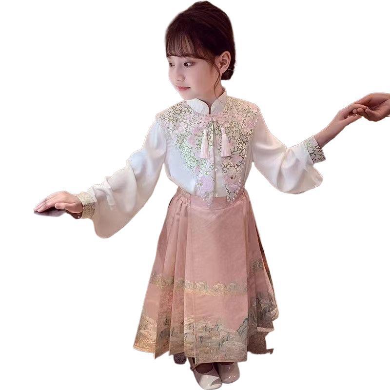 Набор Hanfu Минской династии для девочек - Весна 2026, Китайский стиль костюма Тан