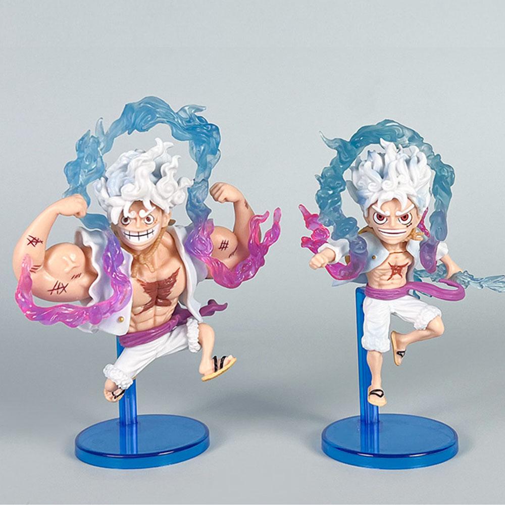 One Piece GK Q-версия Фигурка Ника Луффи Пятая скорость Солнечный Бог Луффи Модель Украшение Настольный пейзаж Коллекция для мальчиков Подарок