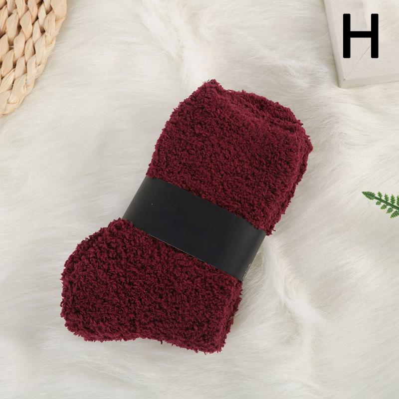 Autumn Winter Plush Thickened Warm Socks Middle Tube Velvet Soft Coral Fleece Fluffy Sleeping Fuzzy Home Floor Men Boots Socks