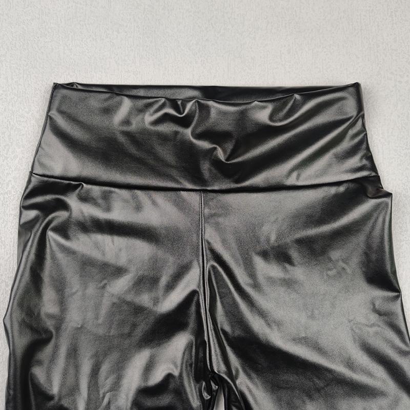 Леггинсы с эффектом пуш-ап на бедрах Nessaj, сексуальные брюки из искусственной кожи, однотонные черные повседневные леггинсы, леггинсы больших размеров