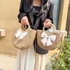 Niche Design Vegetable Basket Hand-Woven Bag Women'S Shoulder Crossbody Straw Woven Bag Portable Tote Bag
