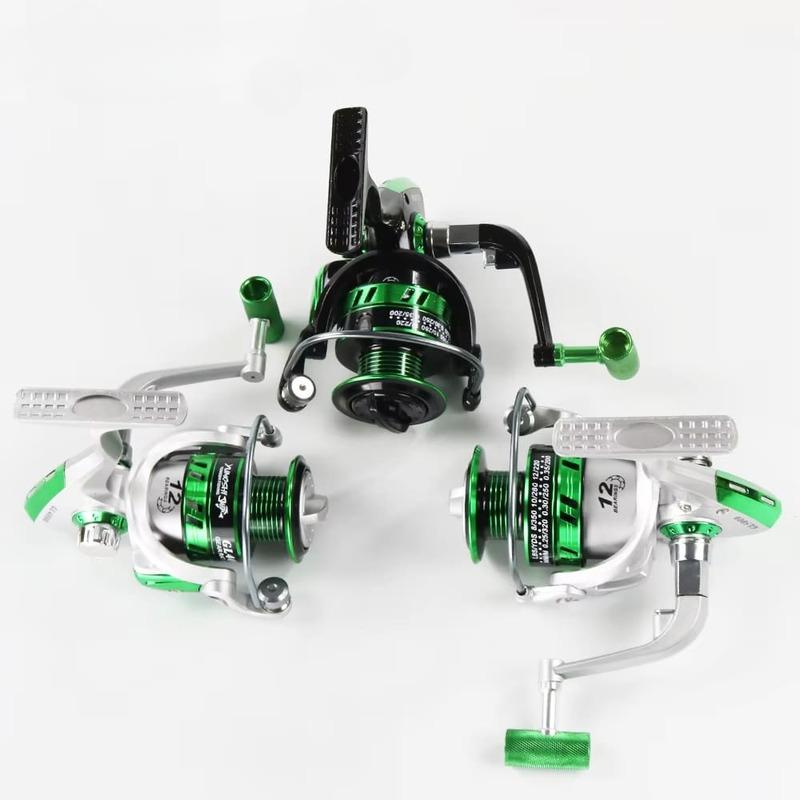 Новая рыболовная катушка для спиннинга 12BB 5.5:1 цельнометаллическая катушка Baitcaster рыболовная катушка для спиннинга серебристая и черная серия 1000-7000