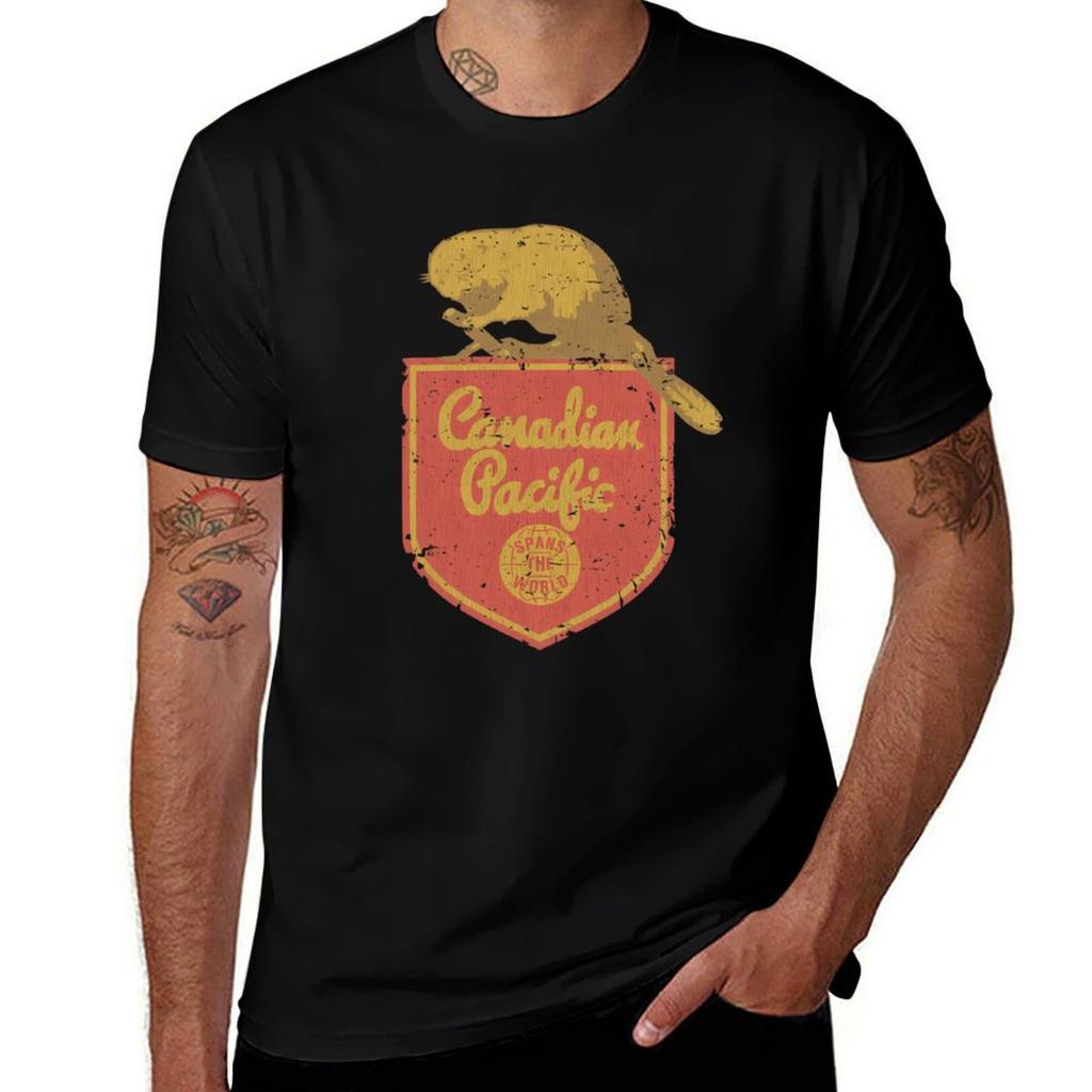Canadian Pacific Railroad Vintage Tshirt Thanksgiving Casual Tee