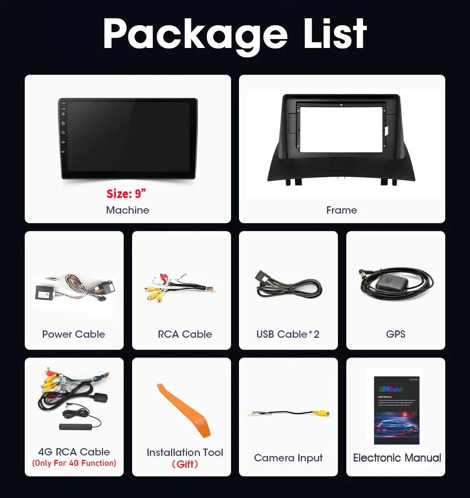 Android 14 для Renault Megane 2 2002-2009 Автомобильный радиоприемник Мультимедийный плеер Навигация 4G CarPlay Мультимедийный сенсорный экран головного устройства