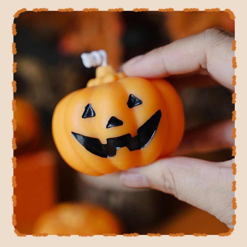 1 шт. Свеча Тыква Череп на Хэллоуин Украшение для вечеринки Ароматическая свеча Декоративный орнамент Праздничный подарок Реквизит для фото