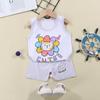 Kids Vest Set Summer Cotton Girls and Boys Vest + Shorts Set