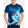 Children's and Boys' Clothing 3D Printed Pattern T-shirt, Summer Comfortable Round Neck Top, Short Sleeved Children's Outdoor Clothing