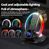 6-in-1 Wireless Charger with RGB Ambient Light & Alarm Clock Station for Iphone/Samsung Phone, iWatch/Galaxy Watch, AirPods/Buds