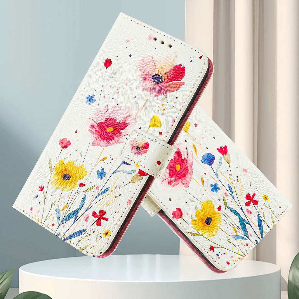 Flower Family Forest Luxury Painted Leather Case Wallet PU Leather Book Style Cover for Samsung Galaxy S21 S22 S23 S24,A13 A15 A16 A06 A54...