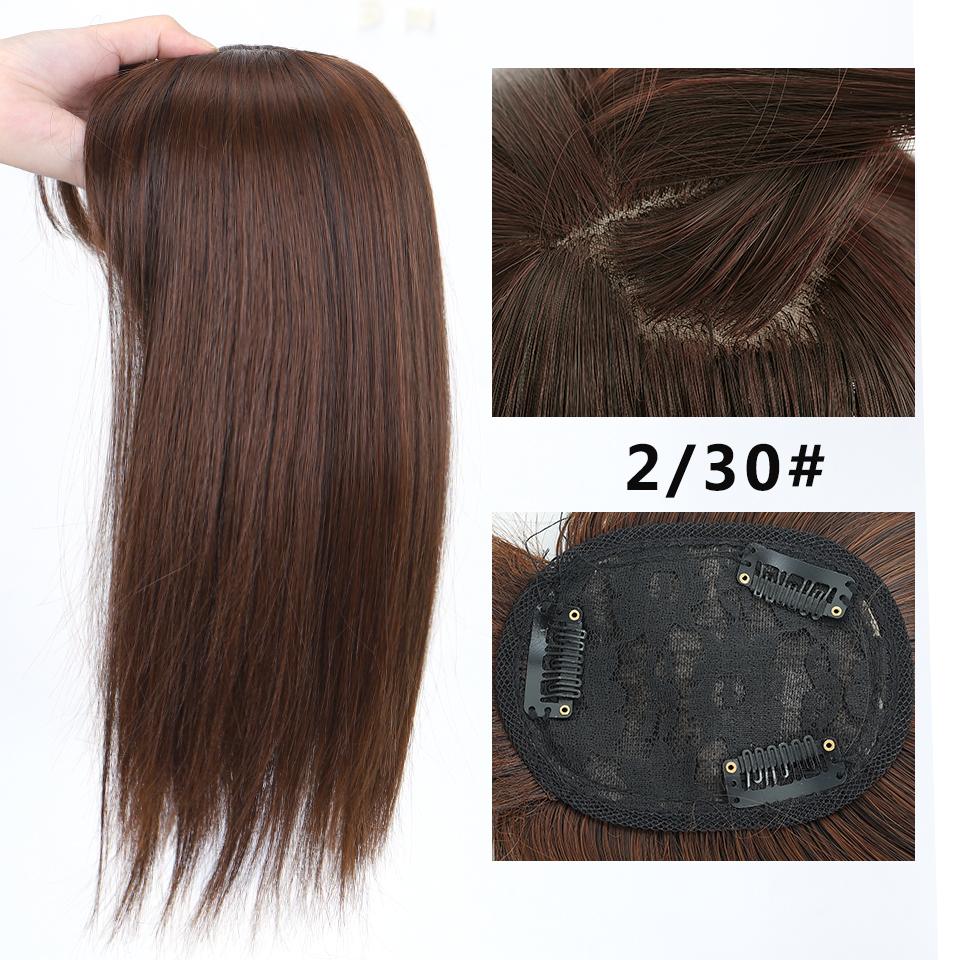 LUPU Короткие прямые натуральные синтетические накладные волосы коричневого и черного цвета для женщин с челкой, удлинители на клипсе, высокотемпературное волокно