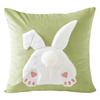 Easter Bunny Soft Cushion Case 45x45cm Bunny Faux Fur Pillow Case Rabbit Pattern Decorative Throw Pillowcase
