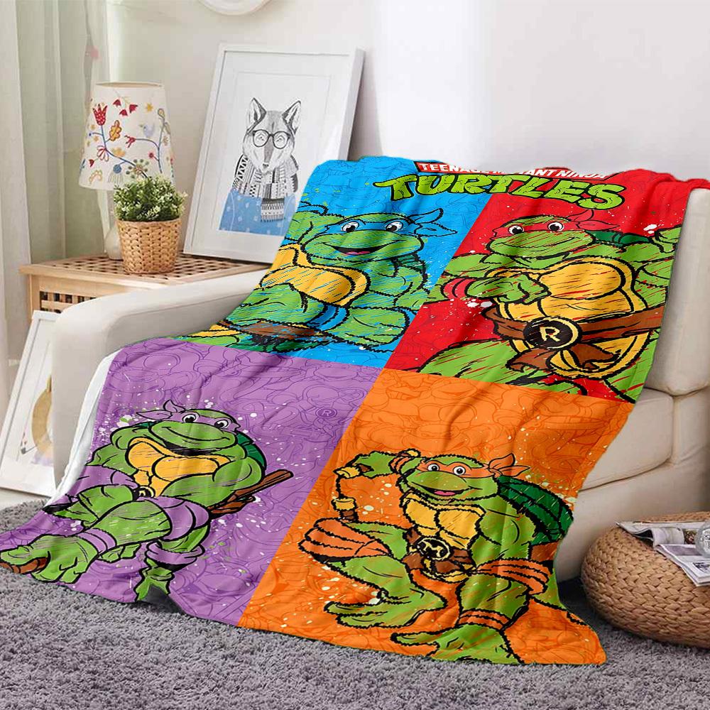 1 шт. Черепашки-ниндзя TMNT Уютное одеяло с принтом Легкое теплое фланелевое плед для дивана, кровати, гостиной
