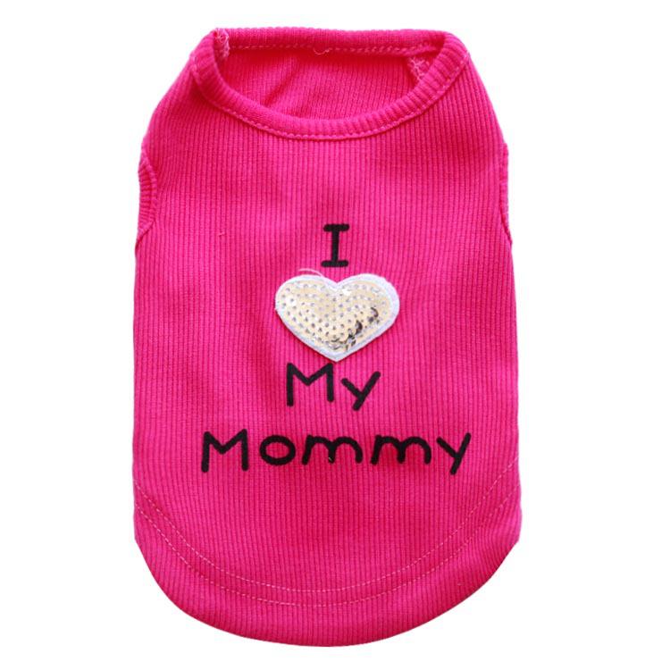 Pet Dog Clothes - Daddy & Mommy Ribbed Vests, 4 Styles for Spring, Summer, Autumn