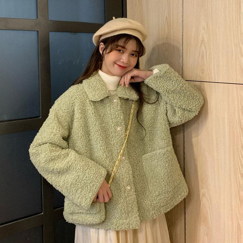 Новая маленькая духи стиль пальто из овчины для женщин зимой в корейском стиле утолщенный универсальный короткий топ из овечьего бархата