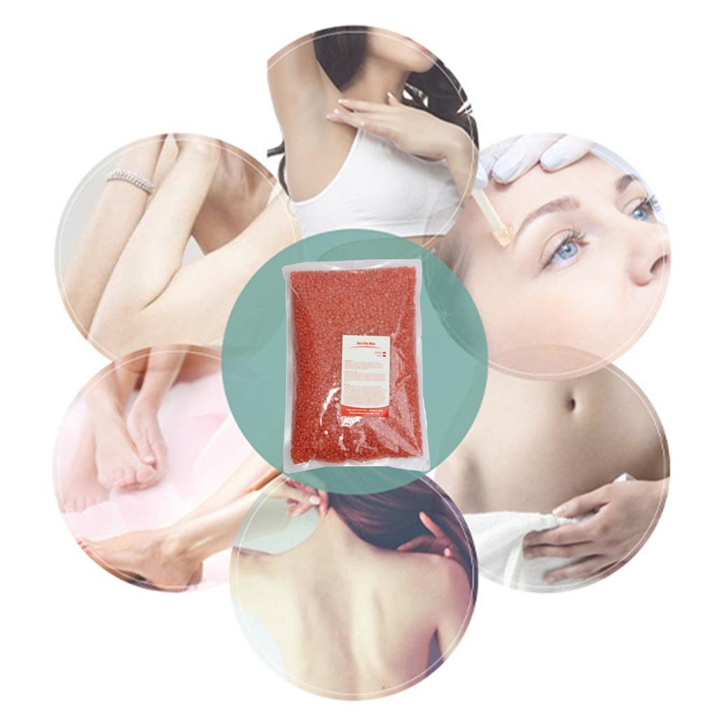 Hard Wax Beans for Nose Leg Body Hair Removal Paper Free Fast Dehairing Big Bag 1000G Strawberry